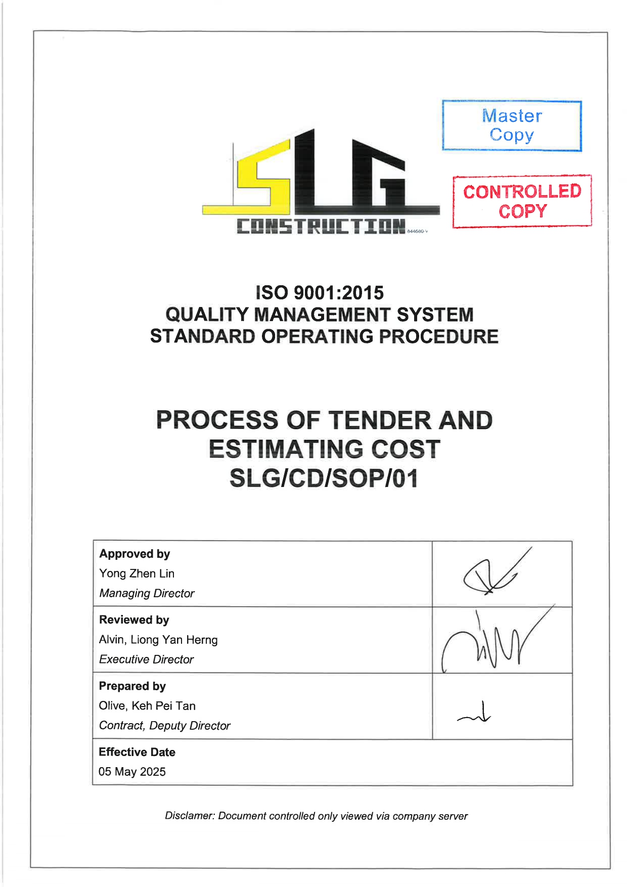 SLG-PRO-SOP Page 1